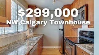 Tour a $299,000 2 Bedroom + Den Townhouse in NW, Calgary! Home For Sale 2022!