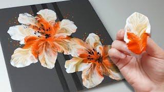 (750) 2 Flowers with 3 Lines | Easy Painting ideas | Painting for beginners | Designer Gemma77