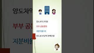 부부 공동명의 아파트 양도세 절세효과를 위한 최적의 지분비율은?