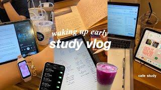 STUDY VLOG: waking up at 4am!  lots of cafe study, waking up early, productive week, uni vlog