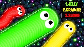 JELLY vs. SLOGO vs. CRAINER In SLITHER.IO! (World Record)