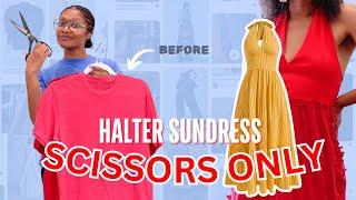 Transform $2 T-shirts to Halter Sundress! |  Scissors Only Upcycle