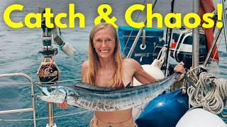 DIY fishing gear SUCCESS and EXPLOSION below deck! Sailing the Caribbean!