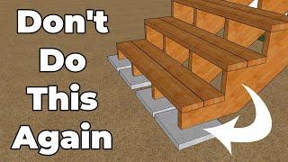 Stair Building Tips For Those Using Pavers or Other Products To Support Bottom of Stringers