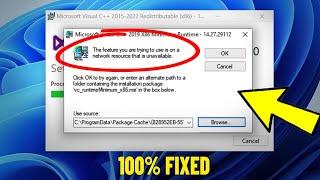 MS Visual C++ The feature you are trying to use is on network resource that is unavailable - Fixed 