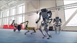 Robots from Boston Dynamics dancing to Genesis by Grimes