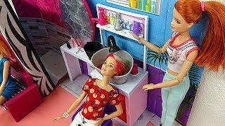 Sparkle style salon Beauty salon & hair wash barbie doll toy