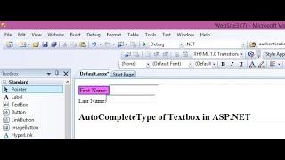 In this video you will learn about atuocompletetype property of a textbox control in ASP.NET-C#