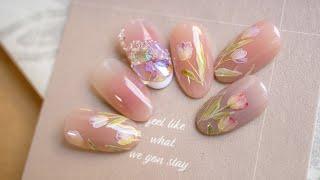 水嫩嫩腮紅鬱金香花卉美甲infin.lin～ginanail 美甲教學/Nailart/ネイル/高雄晶采