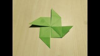 Cara membuat Kincir angin. Origami. Seni melipat kertas