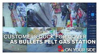 Video shows customers ducking for cover as bullets pelt Midtown gas station