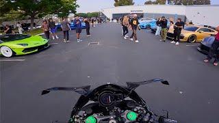 Ninja H2 Crashing Supercar Meet then BREAKS Down!