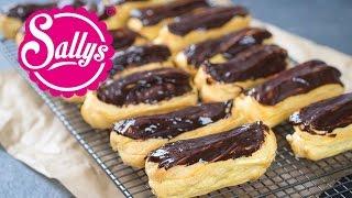 Éclairs mit italienischer Vanillecreme und Schokoladenüberzug / Brandteig / Sallys Welt