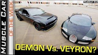 2018 Dodge Demon Vs. Bugatti Veyron Video: Muscle Car Of The Week Episode 258 V8TV