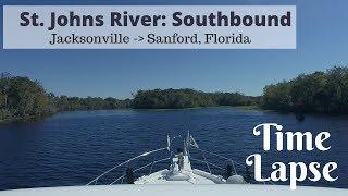 Time Lapse: St Johns River Florida South Cruise - Powerboat, Motoryacht, Trawler