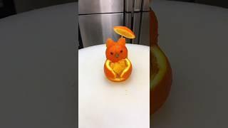 #Sample Orange Teddy bear  Shape carving cutting design#orange#Fruit##Easy Orange carving design#