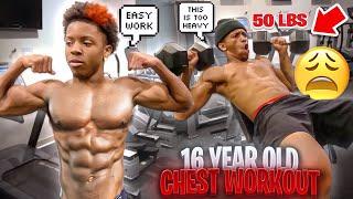 Attempting My Lil Brother's Intense Chest Routine  *I struggled*