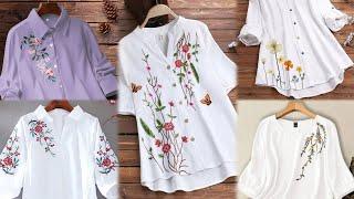 Floral Embroidered Shirt Ideas for Girls | Trendy Embroidered Tops 2024 | Style Scope Studio