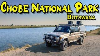 Chobe National Park in Botswana. Overlanding with a landcruiser 79series. Elephant Sands