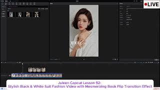 Juleen Capcut Lesson 92: Stylish Black & White Suit Fashion Video with Mesmerizing Book Flip Tran