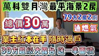 撿漏必看∣單價3字頭 雙月灣最平海景房️總價30萬買79方2房2廁【萬科雙月灣】業主紅本在手 隨時過戶∣30方超級大露台 送一半面積∣通燃氣 可托管出租 惠州最火爆的度假聖地#海景房 #雙月灣