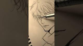 drawing quick sketch of gojo saturo