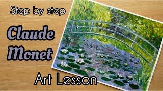 How to paint Monet’s Water Lilies | Easy Impressionist Art Lesson