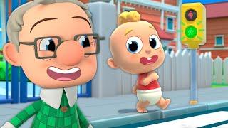 When You Cross the Street | Safety Song for Kids | Nursery Rhymes | Kids Cartoon | Miliki Family