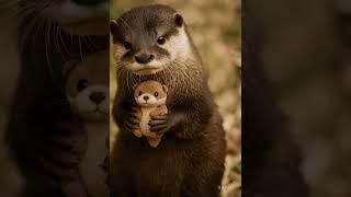 Otter's Plushie Hug  | Cuteness Overload Alert! #pig #dancesteps #viralvideo