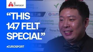 Zhang Anda reacts to his magical 147 break and defeating Lei Peifan  | 2024 UK Championship