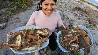 Pesca y Cocina de Grandes Mojarras al aire Libre