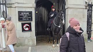 Guard reacts  to boy approaching the horse #kingstroop