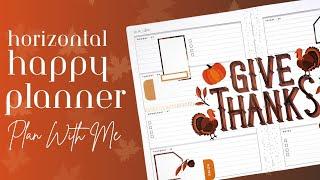 Plan With Me| Happy Planner Horizontal Thanksgiving Spread Idea (Full Process)