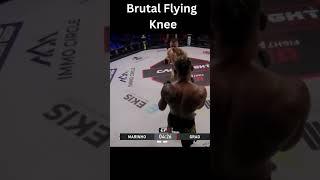 FLYING KNEE KO!! In MMA-  #mma #combatsport #brutal