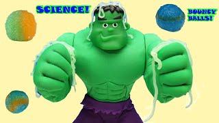 Make Bouncy Ball Science Experiment ! Hulk Plays With Bouncy Ball