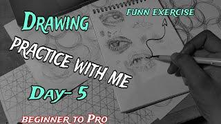 practice with me ll beginner to Pro in drawing ll day 5 in hindi