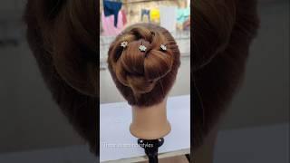 Quick and easy braid bun#trending #viral#shorts#ytshorts