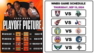 2024 WNBA Schedule on Thursday, September 19 | WNBA Playoff 2024 Games|