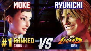 SF6 ▰ MOKE (#1 Ranked Chun-Li) vs RYUKICHI (Ken) ▰ High Level Gameplay