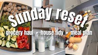 SUNDAY RESET Grocery Haul, Whole House Tidy, Laundry Day, Weekly Meal Prep and Meal Plan