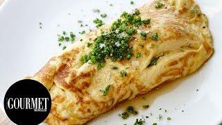 Omelette of meli melo and caramelised onion | Gourmet Traveller