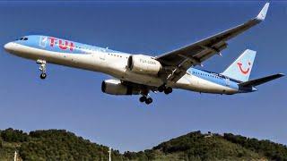 TUI Boeing 757-200 | SPECTACULAR Low Landing at SKIATHOS | Skiathos Airport/ATC Comms!