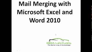 Mail Merging with Microsoft Excel and Word