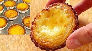 Perfect!  Portuguese Egg Tart｜ How to Make Crisp layered Crust in Just One Fold 蛋撻皮做法｜蛋撻液