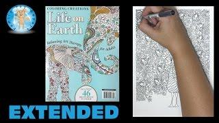 Coloring Creations Life on Earth Adult Coloring Book Magazine Peacock Extended - Family Toy Report