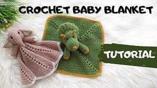 Crochet Lovey Blanket, Baby  Security Blanket Crochet Tutorial #crochetblanket #crochetlovey