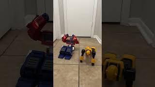 Optimus Prime & Bumblebee stay fit #transformers #optimusprime #bumblebee #workout #shorts #funny