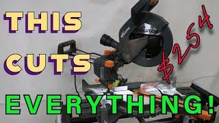 Review of Evolution Power Tools R255 SMS+ Miter Saw and Various Wood and Metal Cutting Blades