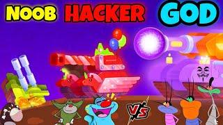 NOOB vs PRO vs HACKER in Tank Stars Game | Oggy, Jack Team vs Crokraches team || Daddy Gaming Ep.6