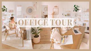 HOME OFFICE TOUR + ENTRYWAY | cozy neutral decor + styling ideas to create a peaceful space!